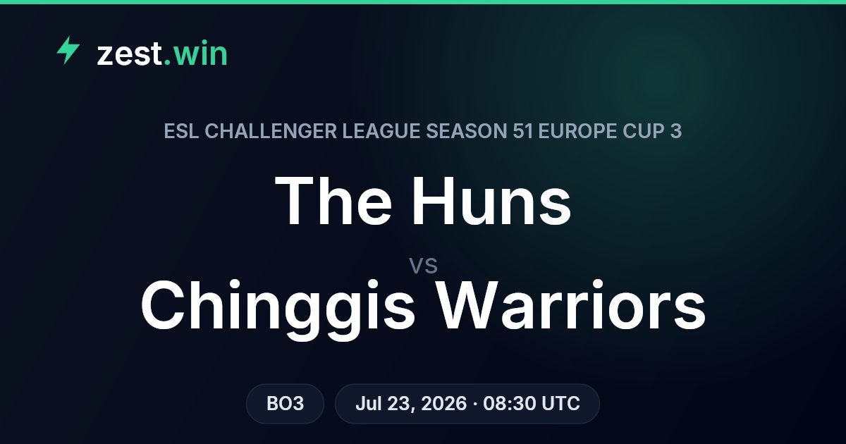 Chinggis Warriors Favored by Model Over The Huns in ESL Challenger League