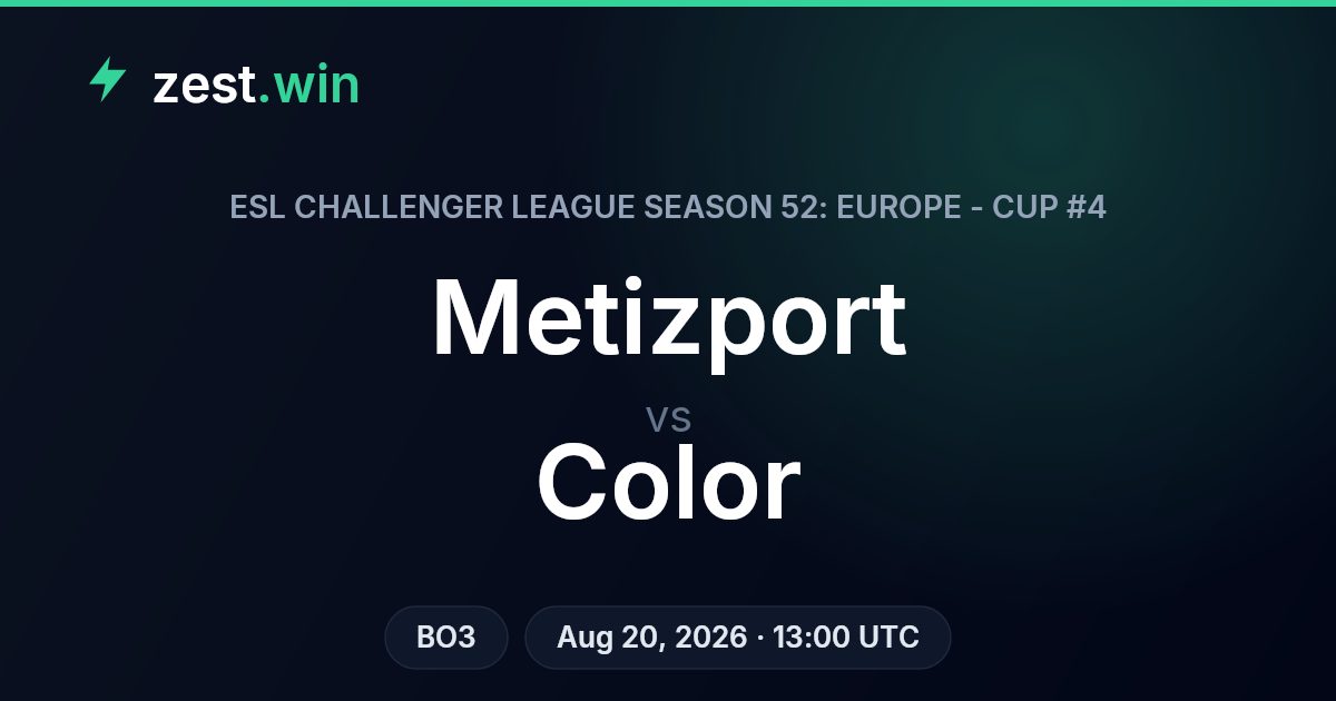 Metizport vs Color Prediction – ESL Challenger League Europe Cup #4