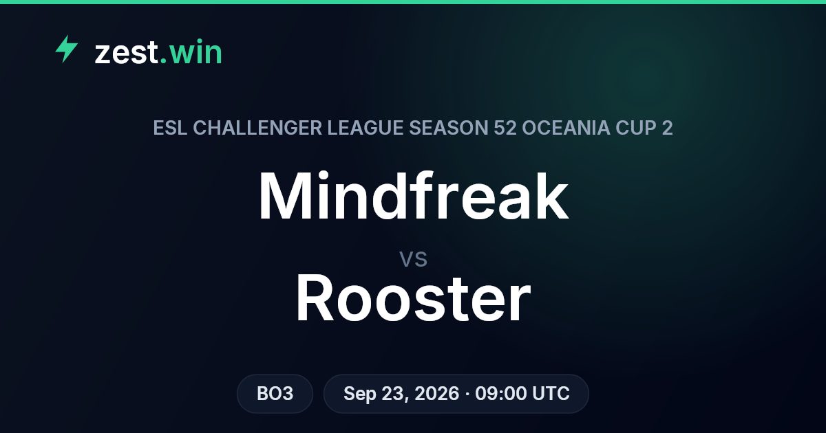Mindfreak vs Rooster Prediction — ESL Challenger League