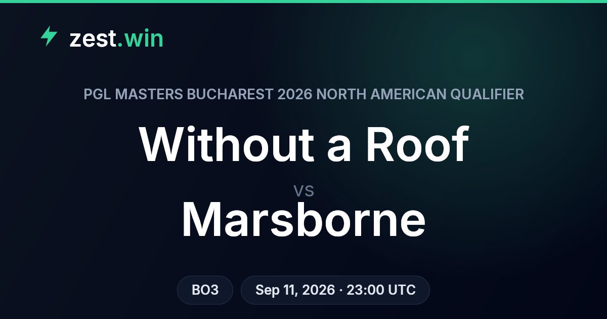 Without a Roof vs Marsborne Prediction — PGL Masters Bucharest