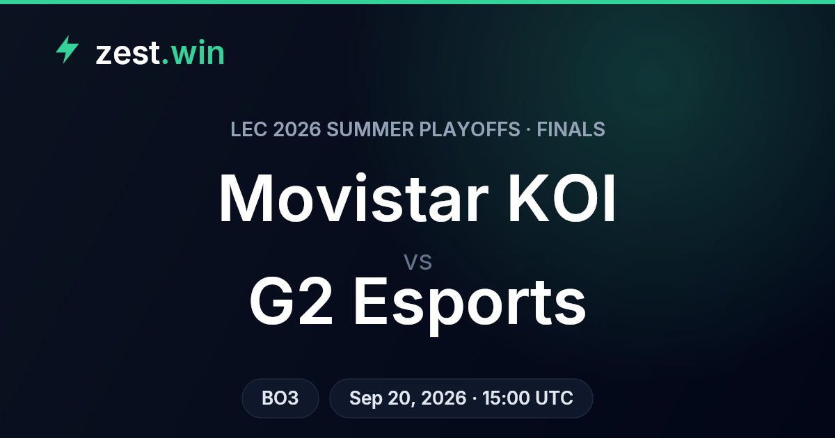 Movistar KOI vs G2 Esports Prediction — LEC 2026 Summer Playoffs