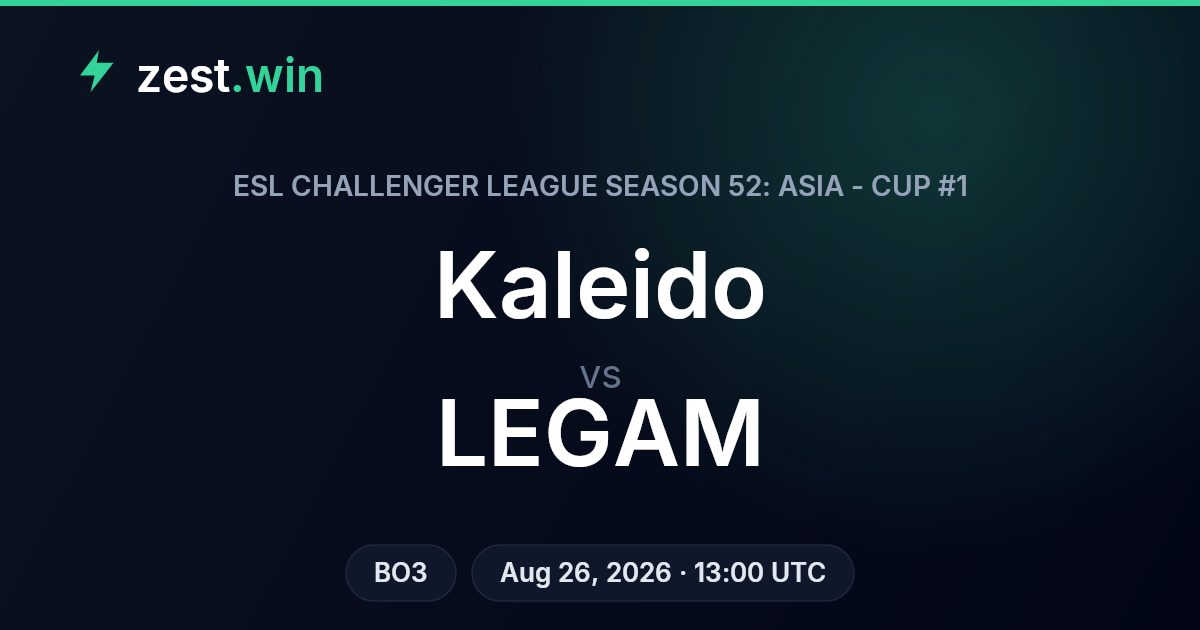 Kaleido vs LEGAM Prediction — ESL Challenger League Asia Cup #1