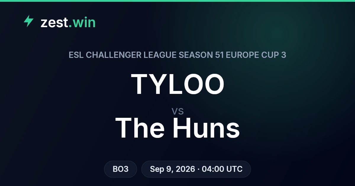 TYLOO vs The Huns Prediction — ESL Challenger League Europe Cup 3
