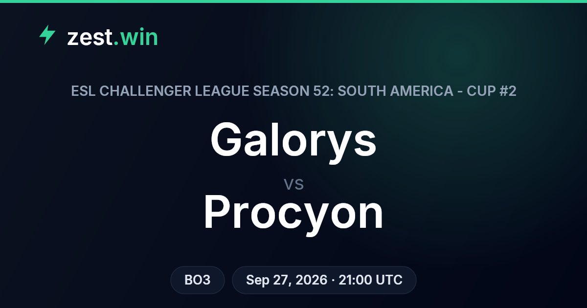 Galorys vs Procyon Prediction — ESL Challenger League SA