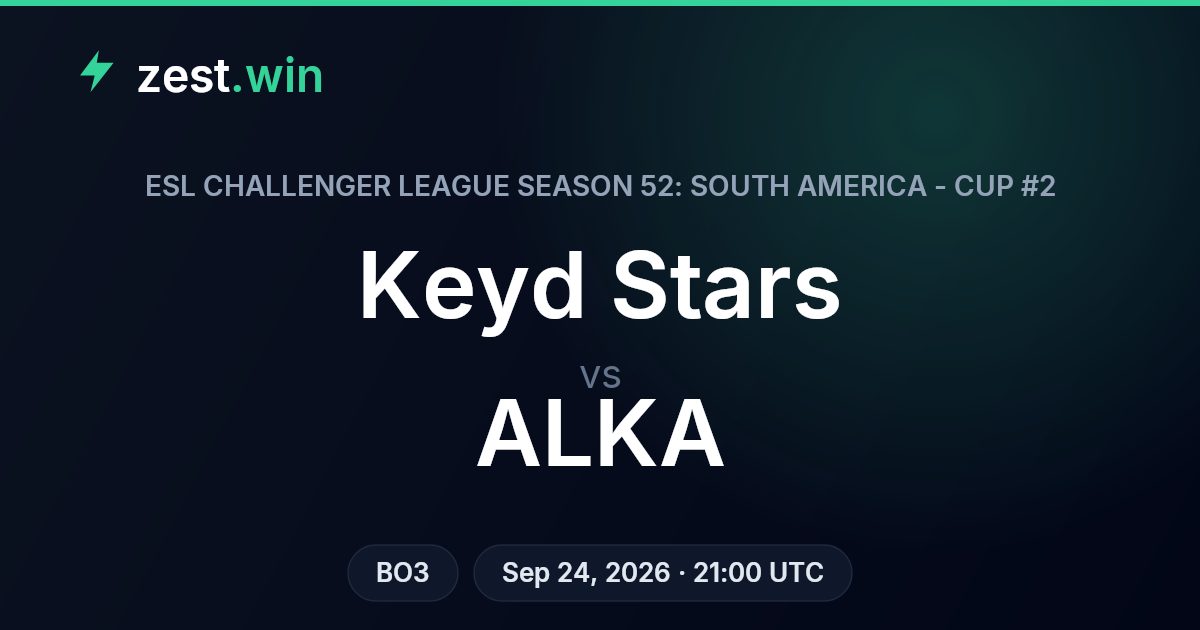 Keyd Stars vs ALKA Prediction — ESL Challenger League SA