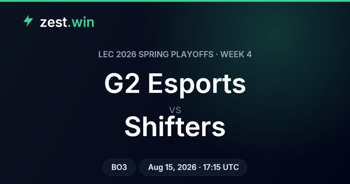 G2 Esports vs Shifters – LEC 2026 Spring Playoffs Prediction