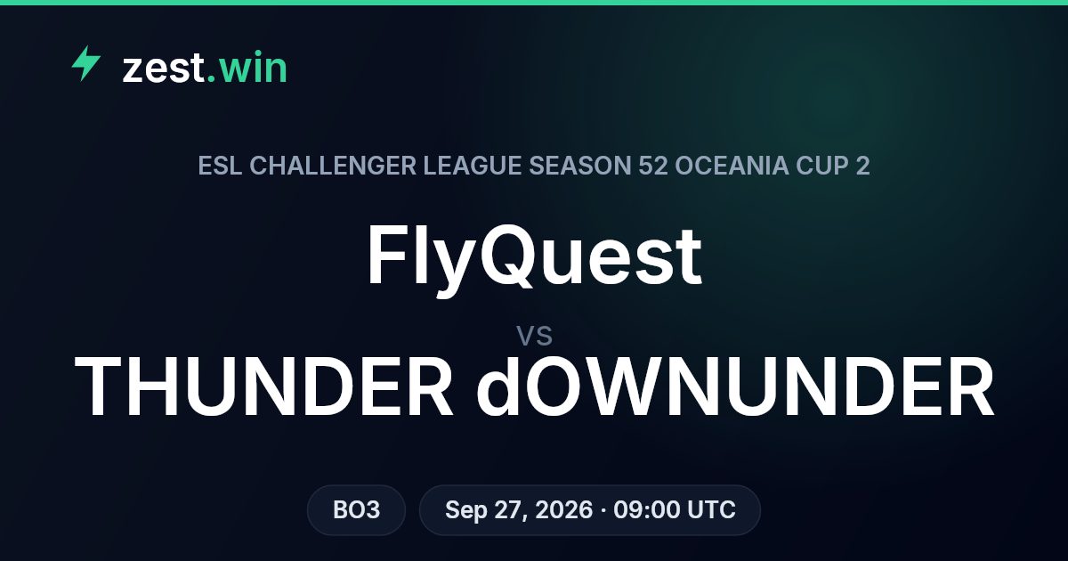 FlyQuest vs THUNDER dOWNUNDER Prediction — ESL Challenger League