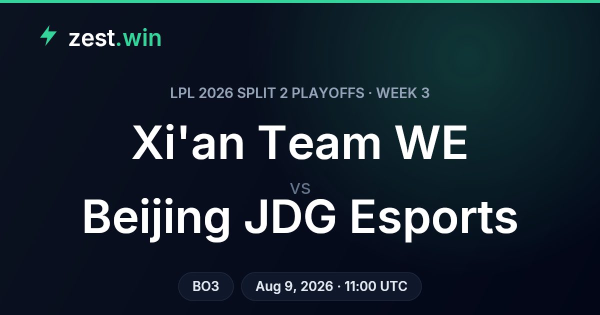 Xi'an Team WE vs Beijing JDG Esports: LPL Playoffs Week 3 Prediction