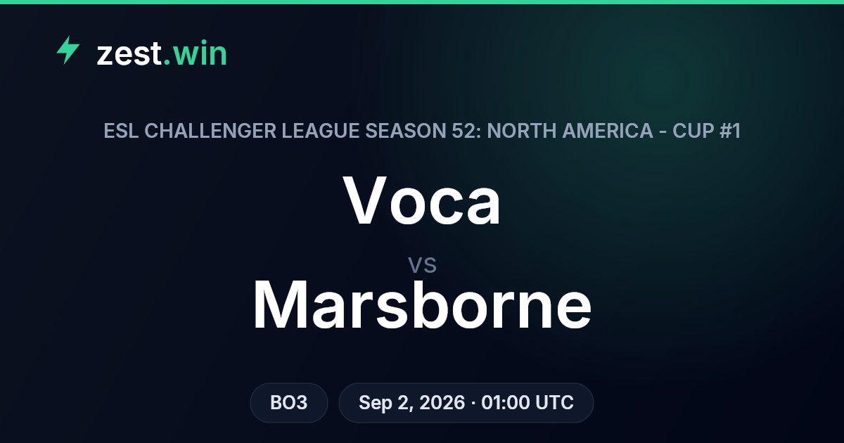 Voca vs Marsborne Prediction — ECL Season 52 NA Cup #1