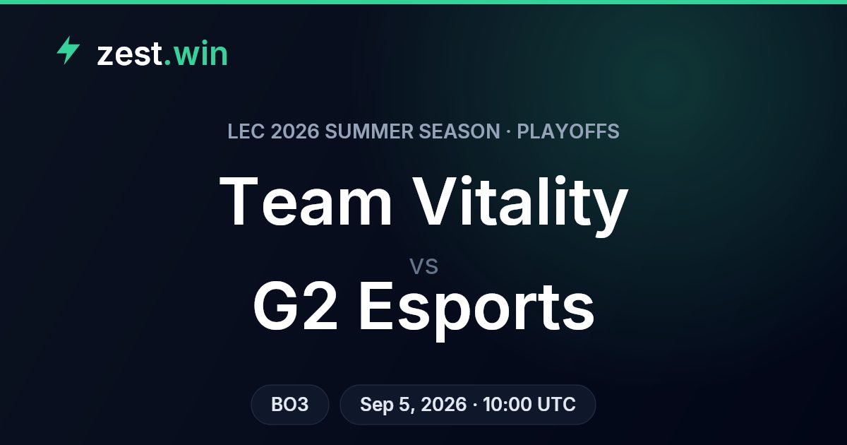 Team Vitality vs G2 Esports Prediction — LEC 2026 Summer Playoffs