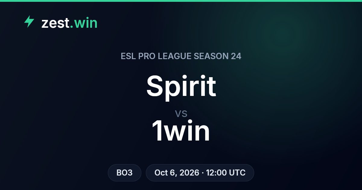 Spirit vs 1win Prediction — ESL Pro League Season 24