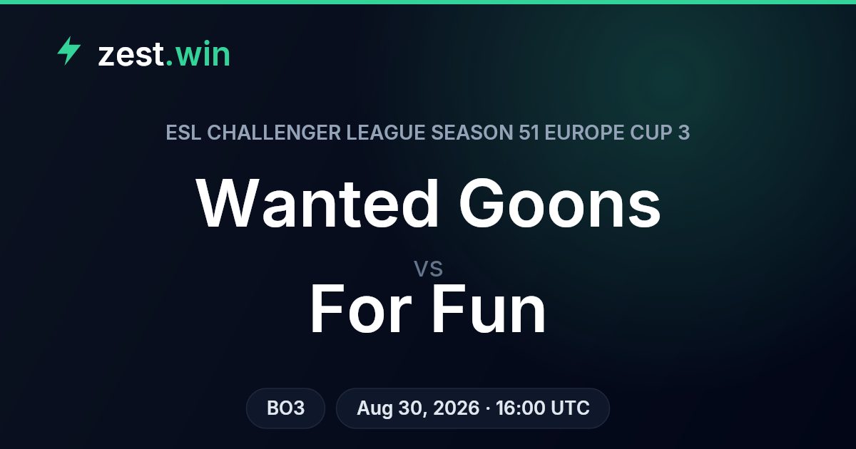 Wanted Goons vs For Fun Prediction — ESL CL S51 Europe Cup 3