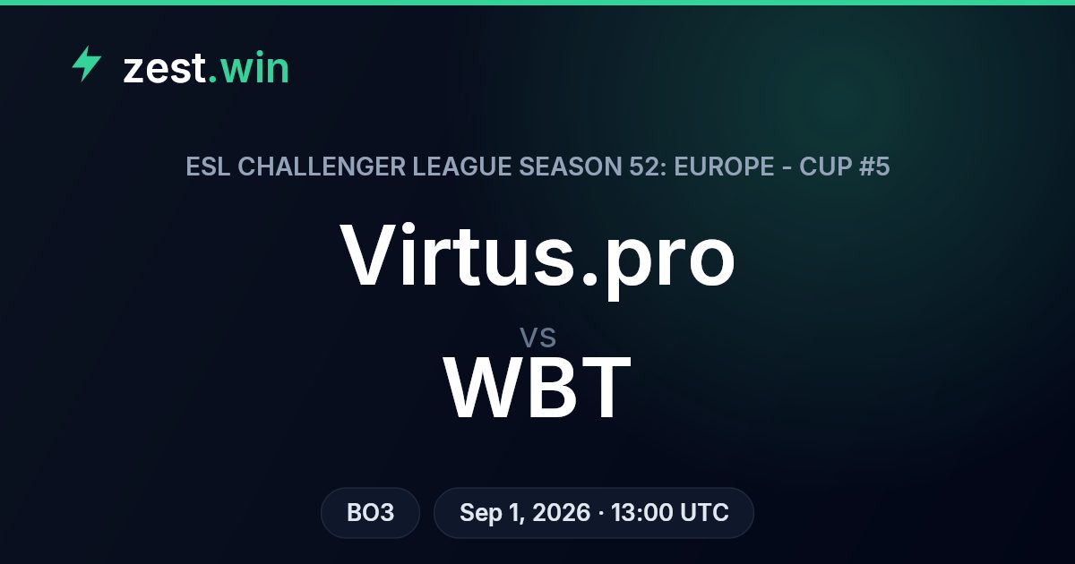 Virtus.pro vs WBT Prediction — ECL S52 Europe Cup #5