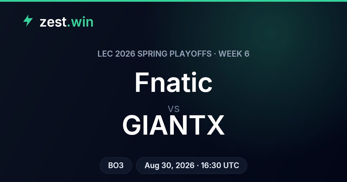 Fnatic vs GIANTX Prediction — LEC 2026 Spring Playoffs