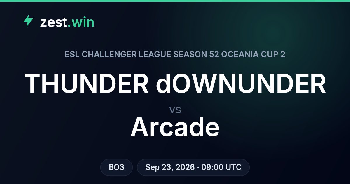 THUNDER dOWNUNDER vs Arcade Prediction — ESL Challenger League