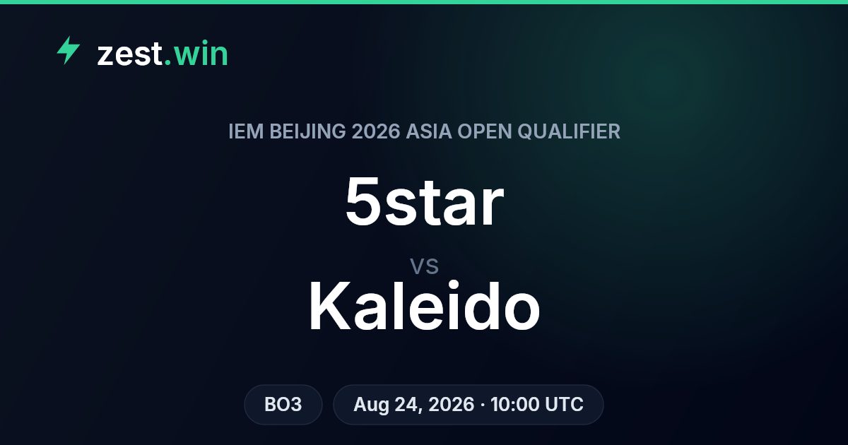 5star vs Kaleido: IEM Beijing 2026 Asia Open Qualifier Prediction