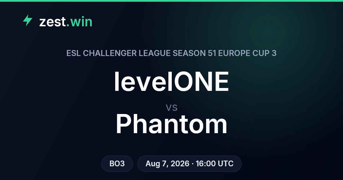 levelONE vs Phantom: ESL Challenger League Cup 3 Series Prediction