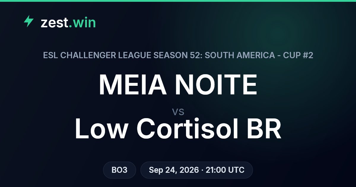 MEIA NOITE vs Low Cortisol BR Prediction — ESL Challenger League
