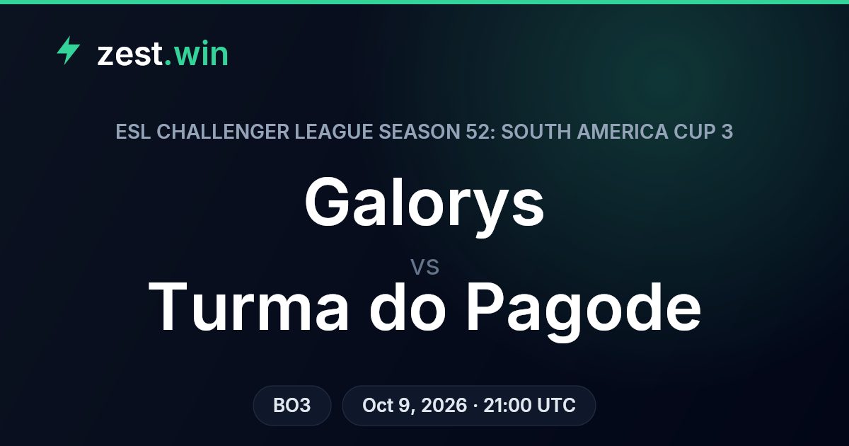 Galorys vs Turma do Pagode: model leans Turma, market tight