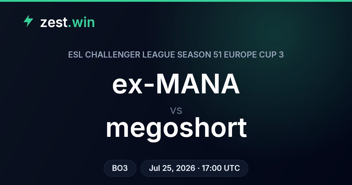 ex-MANA vs megoshort: ESL Challenger League Europe Cup 3 Preview