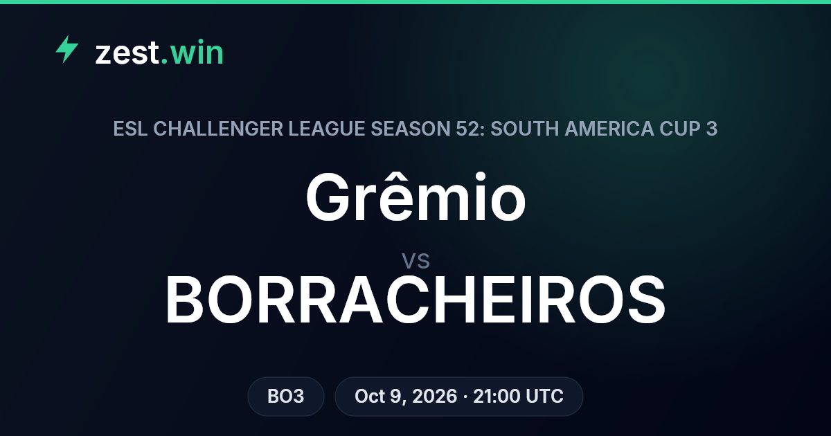Grêmio vs BORRACHEIROS: model sees 65% series edge in ESL BO3