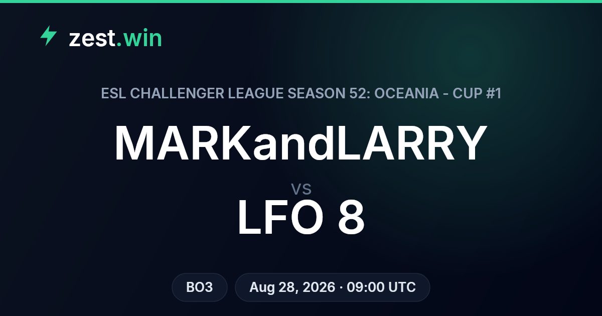 MARKandLARRY vs LFO 8 Prediction — ECL Oceania Cup #1