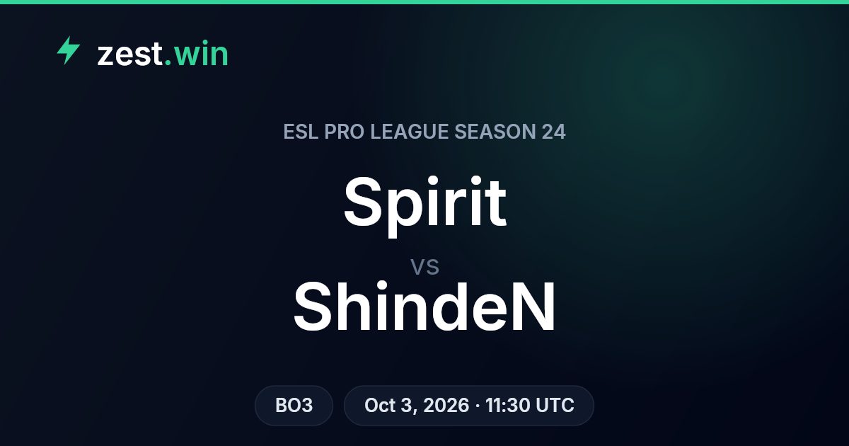 Spirit vs ShindeN Prediction — ESL Pro League Season 24