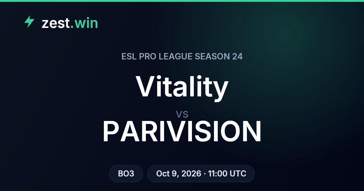 Vitality vs PARIVISION: a 75% series call in ESL Pro League