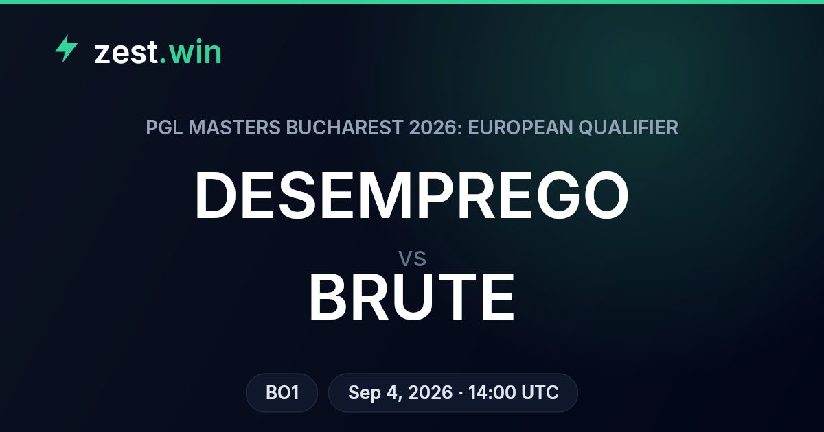 DESEMPREGO vs BRUTE Prediction — PGL Masters Bucharest 2026