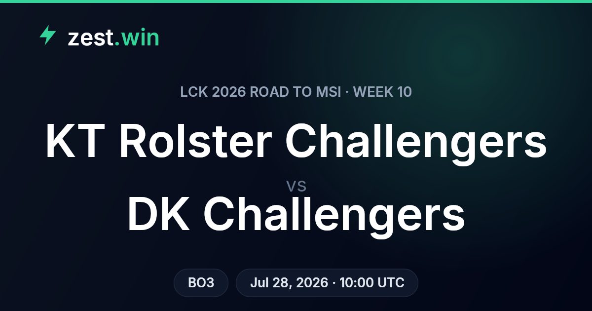 KT Rolster Challengers vs DK Challengers: LCK 2026 Road to MSI Week 10 Preview