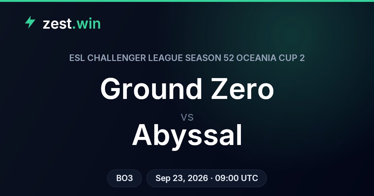 Ground Zero vs Abyssal Prediction — ESL Challenger League