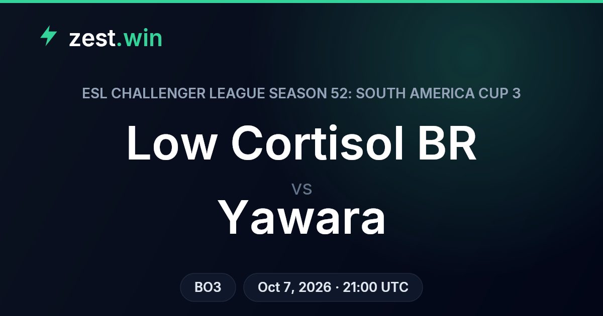 Low Cortisol BR vs Yawara: model and market split on BO3