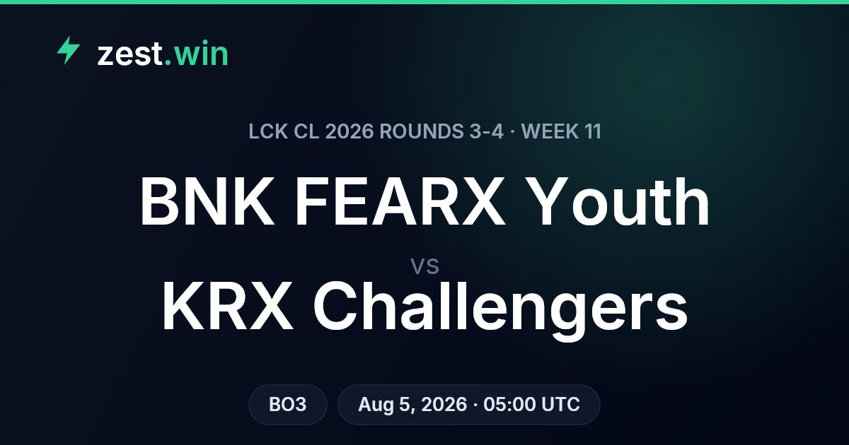 BNK FEARX Youth vs KRX Challengers: LCK CL Week 11 Bo3 Prediction