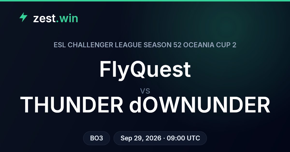 FlyQuest vs THUNDER dOWNUNDER Prediction — ESL OCE Cup 2