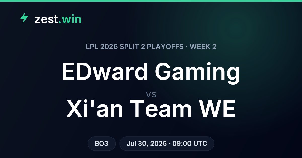 EDward Gaming vs Xi'an Team WE (LPL 2026 Split 2 Playoffs) – Prediction