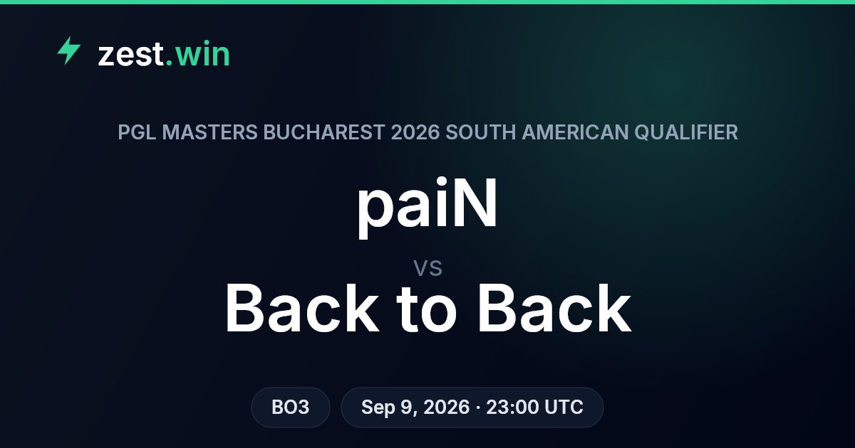 paiN vs Back to Back Prediction — PGL Masters Bucharest Qualifier