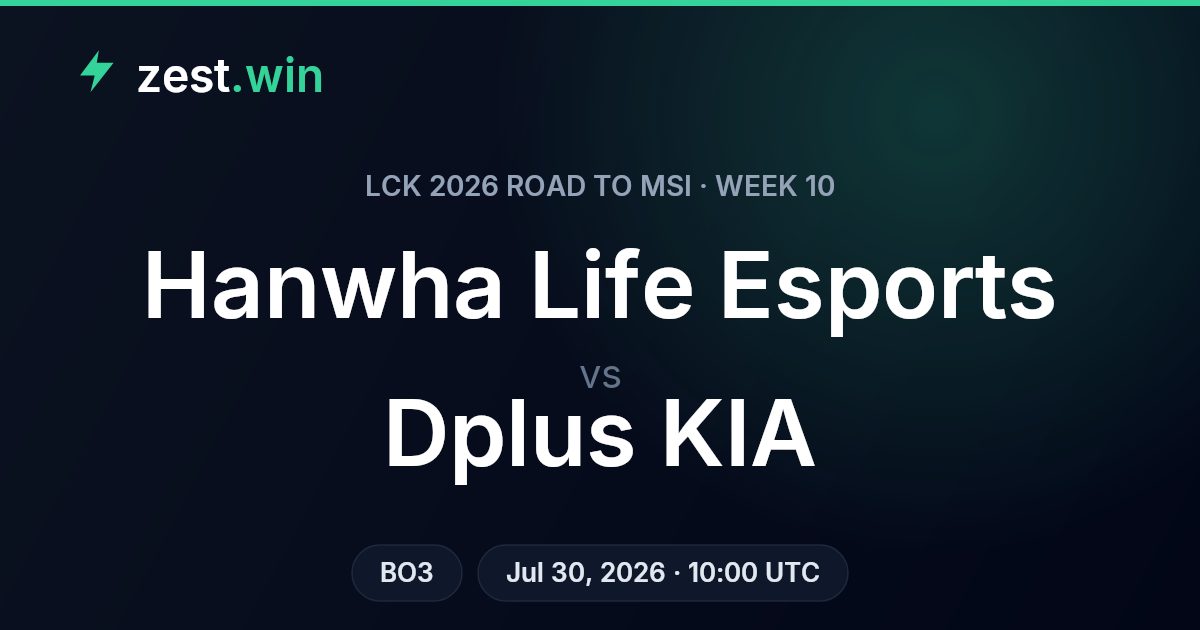 Hanwha Life Esports vs Dplus KIA: LCK 2026 Road to MSI Week 10 Preview