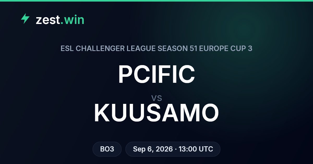 PCIFIC vs KUUSAMO Prediction - ESL Challenger League Europe Cup 3