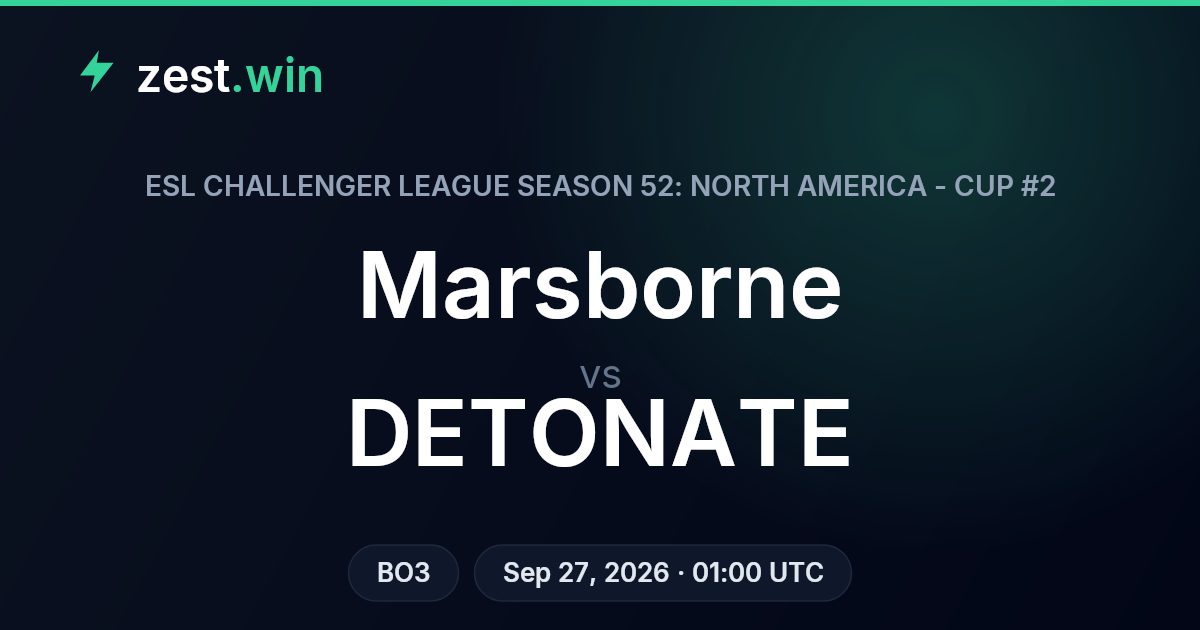 Marsborne vs DETONATE Prediction — ESL Challenger League NA