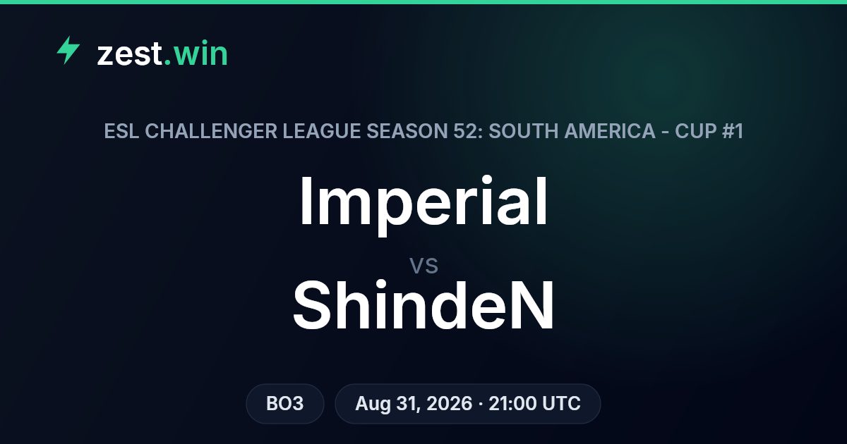 Imperial vs ShindeN Prediction — ECL Season 52 South America Cup #1