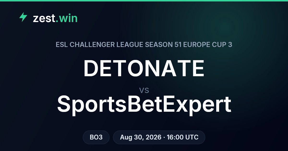 DETONATE vs SportsBetExpert Prediction — ESL Challenger S51