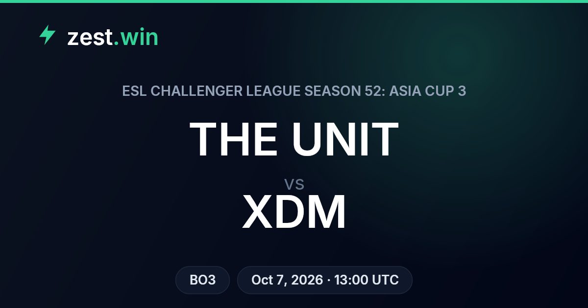 THE UNIT vs XDM Prediction — ESL Challenger League Asia Cup 3