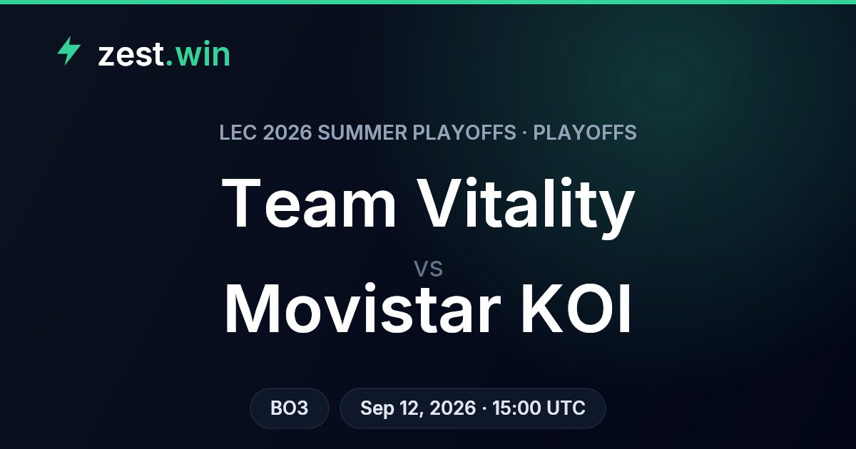 Team Vitality vs Movistar KOI Prediction — LEC Summer Playoffs