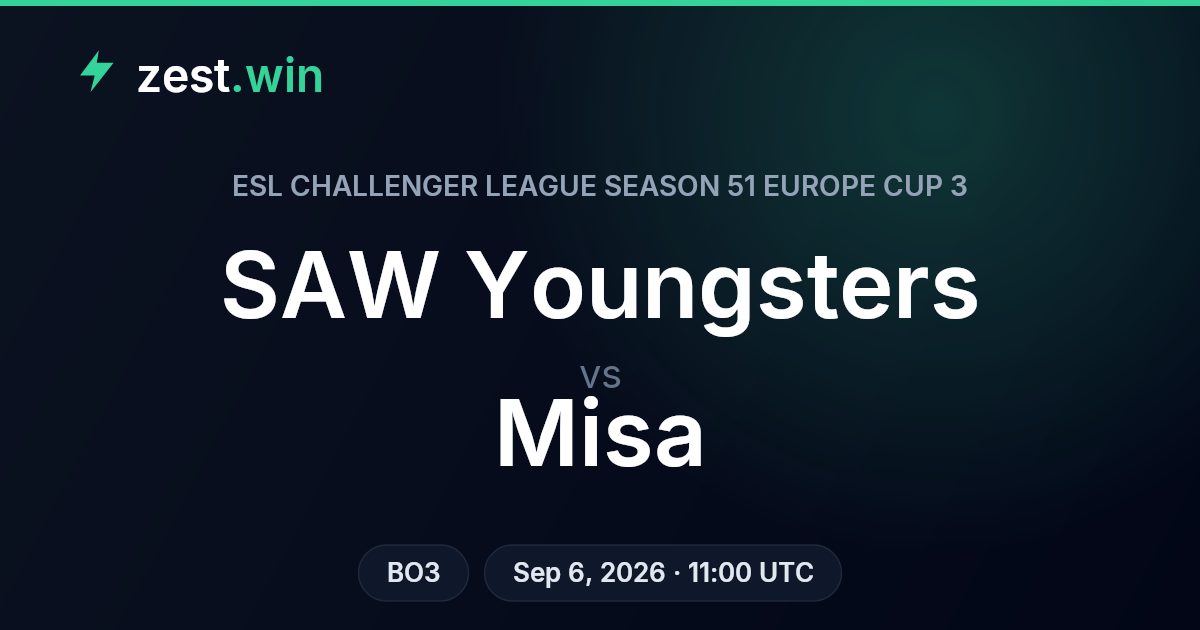 SAW Youngsters vs Misa Prediction — ESL Challenger League S51