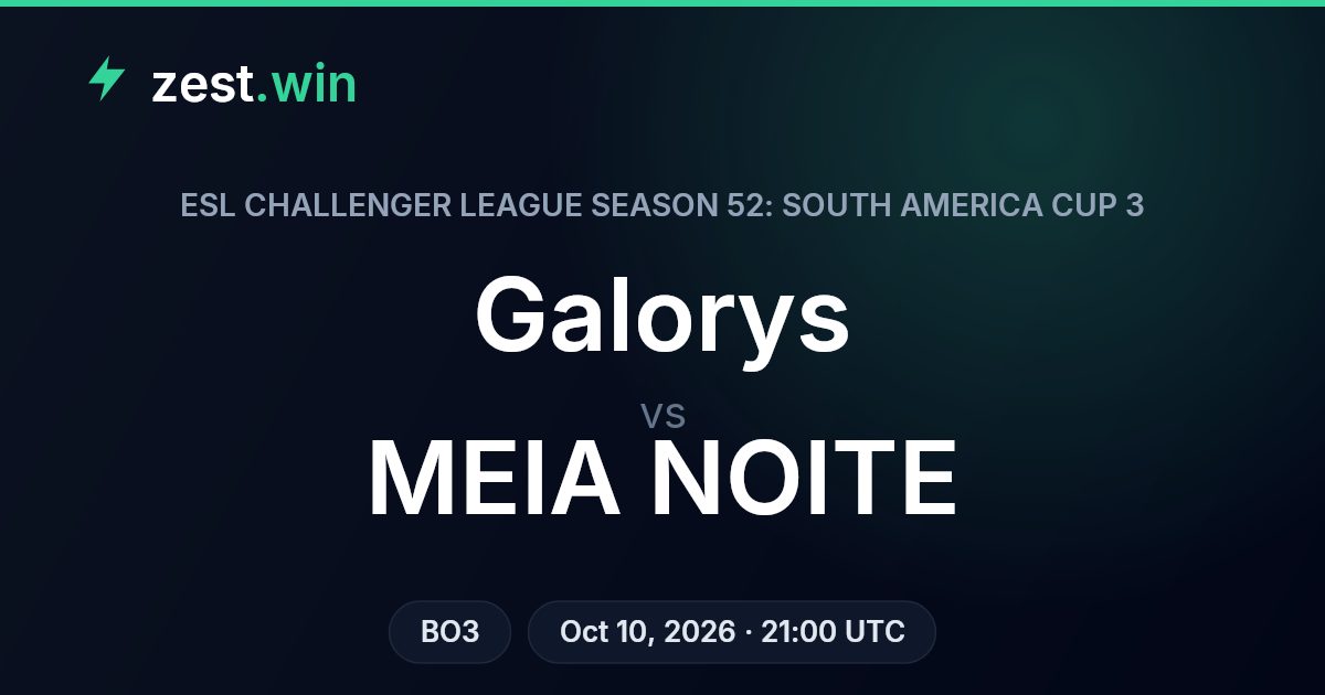 Galorys vs MEIA NOITE: model favorite meets better form