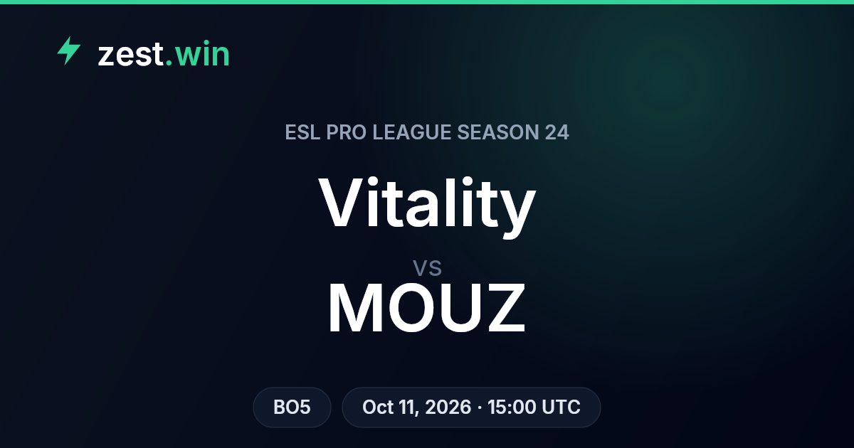 Vitality vs MOUZ: BO5 model edge over the bookmaker line