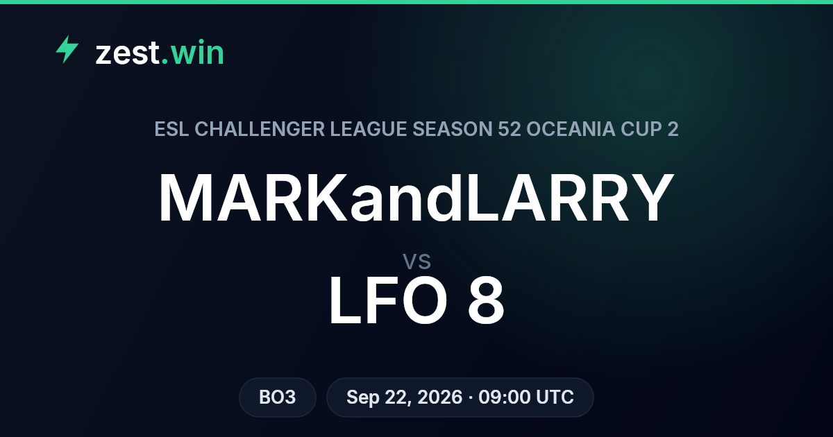 MARKandLARRY vs LFO 8 Prediction — ESL Challenger League