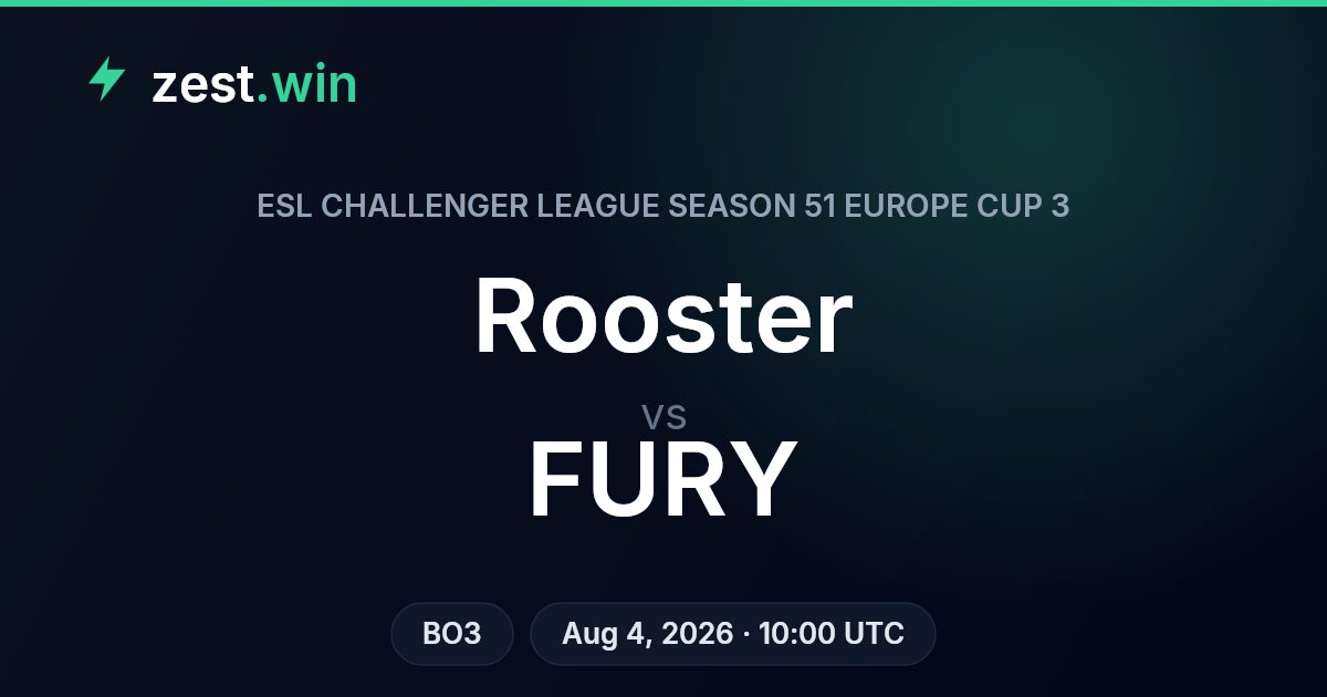 Rooster vs FURY Prediction – ESL Challenger League Season 51 Europe Cup 3