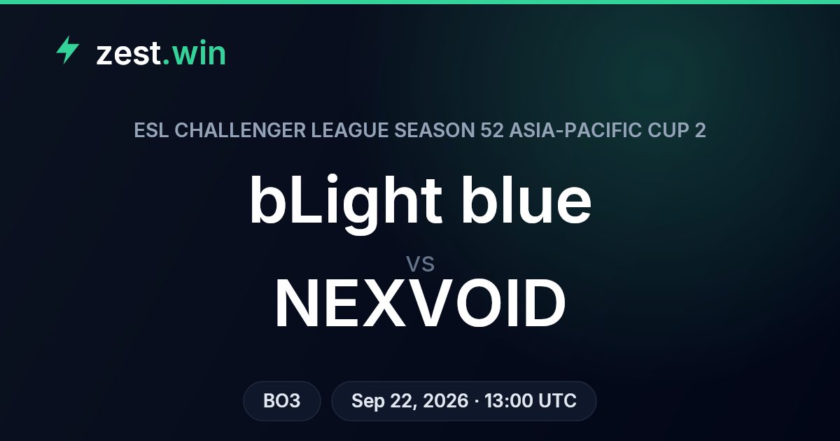 bLight blue vs NEXVOID Prediction — ESL Challenger League S52