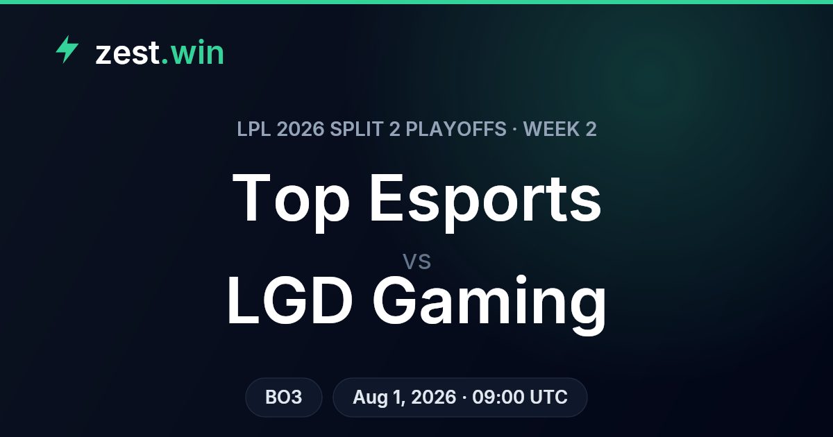 Top Esports vs LGD Gaming: LPL 2026 Split 2 Playoffs Prediction